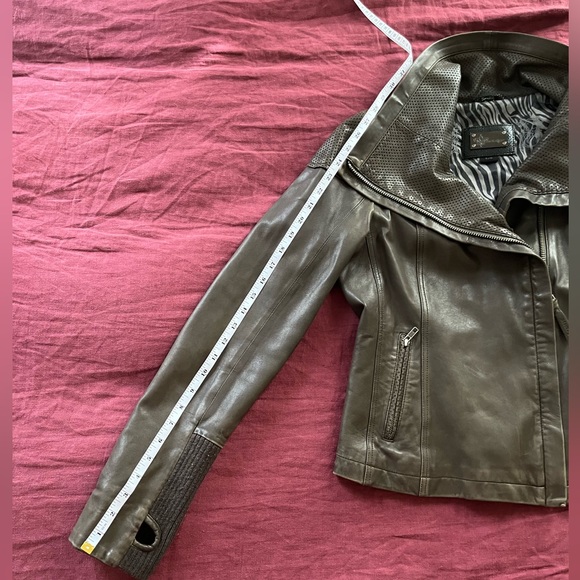 Mackage Dark Brown Leather Jacker Women’s Size L - Picture 7 of 16